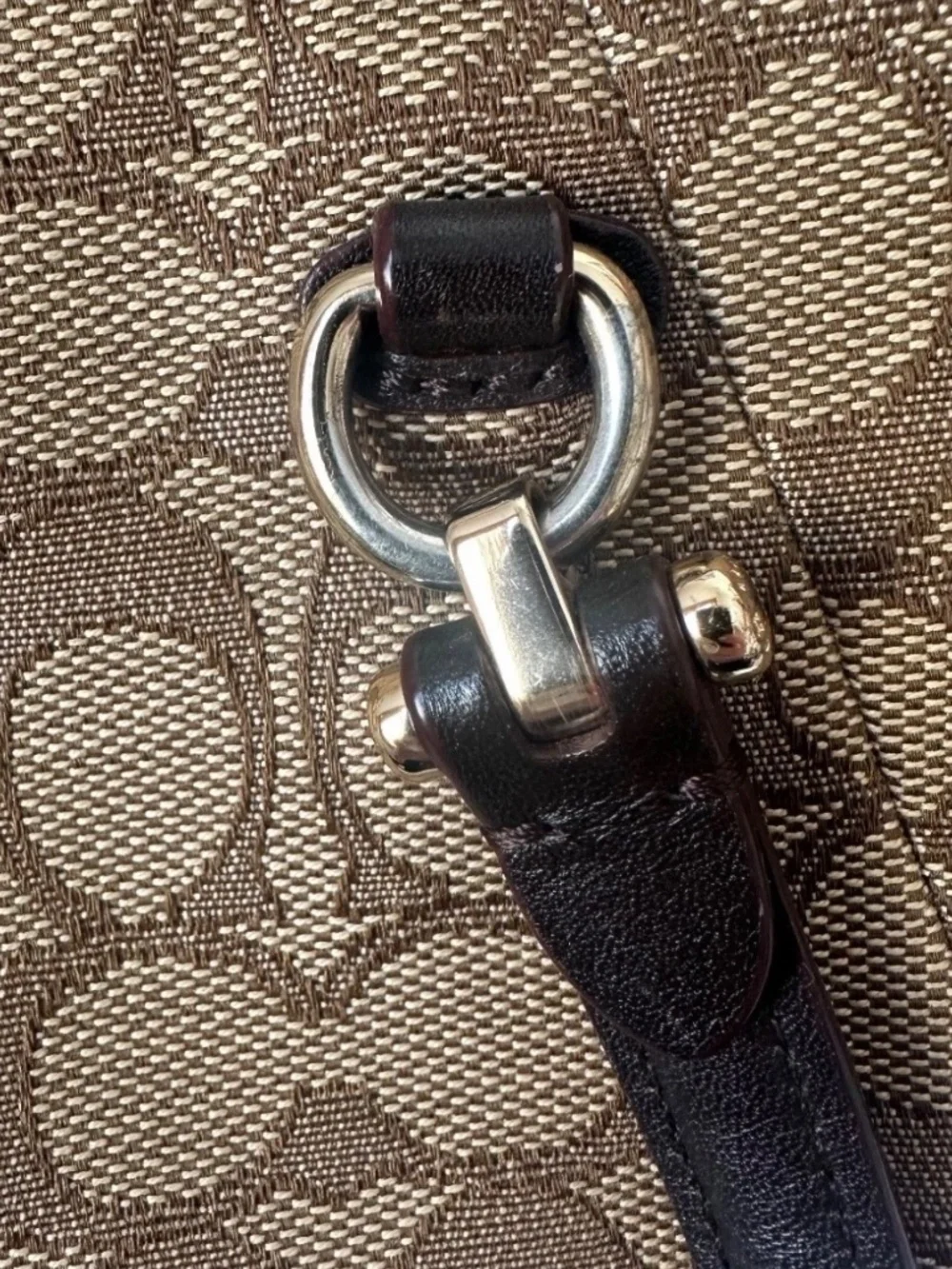 Coach Khaki Brown Signature Jacquard Prairie Satchel in Canvas